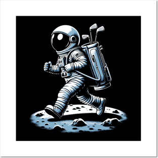 Golf Novelty Funny Astronaut Golfing Funny Golf Posters and Art